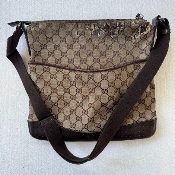 Vintage Gucci Monogram Logo Purse Crossbody Bag - Picture 1 of 16